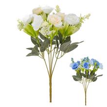 Kytica umelých ruží a zelene v mixe, 35 cm.