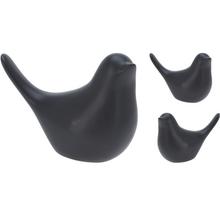 Čierny keramický vtáčik 10 cm, dekoratívny doplnok.