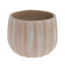 Obal na kvetináč v krémovej farbe s jemným textúrovaním.