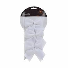 Biele mašle z polyesteru na karte, sada 3 kusy.