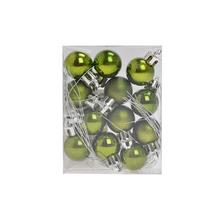 Sada vianočných gúľ v olivovej farbe, matné a lesklé povrchy, 12 kusov.