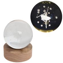 LED guľa sklo na drev. podstavci s podsvietením baletka.