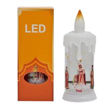 LED sviečka s motívom svätej rodiny.