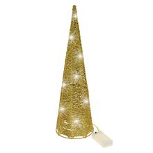 Zlatý LED stromček kužeľ s osvetlením.