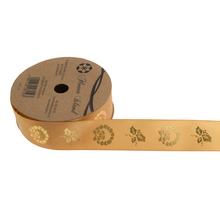 Zlatá vianočná stuha s venčekom