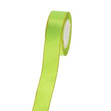 Zlatá niťová stuha v jablkovo zelenej farbe, šírka 2,5 cm, dĺžka 20 yardov.