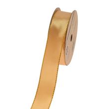 Zlatá saténová stuha 2,5 cm široká a 20 m dlhá.