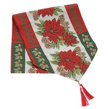 Vianočná štóla s motívom ruží a ihličnanov.