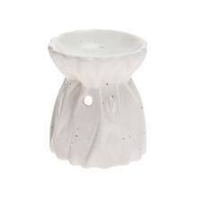 Biela porcelánová aromalampa s bodkami.