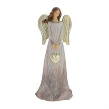 Anjel srdce zlaté a sivé farby, dekoratívny predmet.