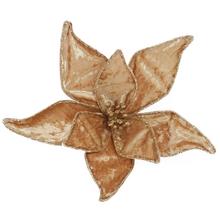 Umelá vianočná ruža zlatá na štipci.