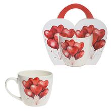 Šálka s balóny v tvare srdca, 460ml.