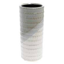 Trojfarebný keramický obal v šedej farbe.