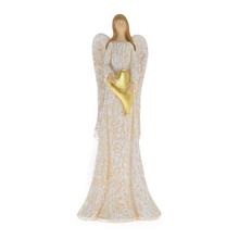 Dekoračný anjel s béžovým srdcom.