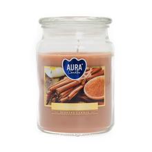 Aromatická sviečka s vôňou škorice v sklenenom obale.