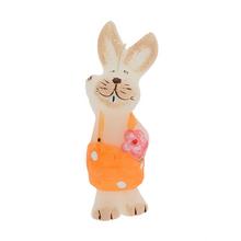 Veľký biely zajac s kvetom