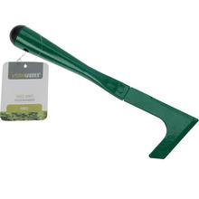 Škrabák na burinu s kovovou čepeľou a plastovou rukoväťou.