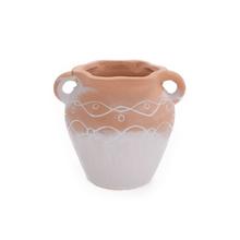 OBAL KERAMIKA 13,5x11x11,5CM NATUR BIELY VZOR