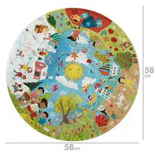 Okrúhly puzzle s 150 dielmi znázorňujúci ročné obdobia.