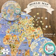 Puzzle ilustrované 1000 dielov - Mapa sveta