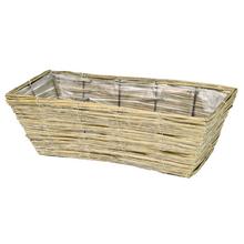 Šedý obal z prútia s plastovou vložkou.