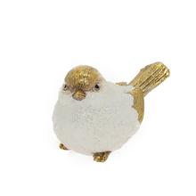 Bielo-zlatý keramický vtáčik