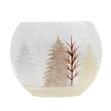 Oválny biely váz s LED stromami.