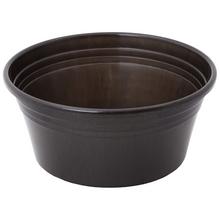 Čierna plochá misa na kvety s priemerom 14 cm.