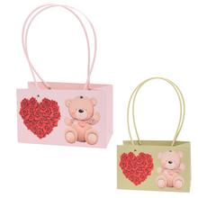 Taška na kvety s medvedíkom a srdcom