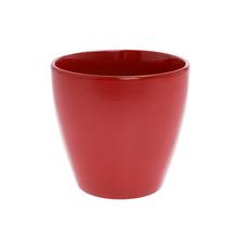 Červený kvetináč CASPO s rozmermi 13,5x12 cm.