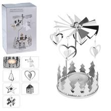 Sviečka na čajovku s kolotočom a srdiečkami.