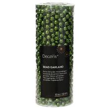 Zelená girlanda s korálkami priemeru 0.8 cm, dĺžka 1 m.