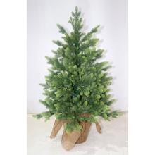 Vianočný stromček so svetlými vetvičkami v jute, 90 cm.