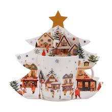 Vianočná šálka s podšálkou s motívom zimnej krajinky.