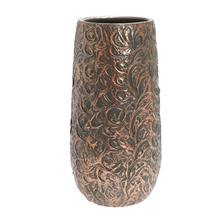 Okrúhla váza Mica Decorations Arthur v zeleno-terakotovej farbe.