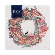 Vianočné servítky s dekoráciou vianočného venčeka.