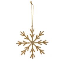 Zlatá snehová vločka na zavesenie.