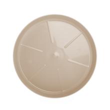 Béžová okrúhla miska pod kvetináč.