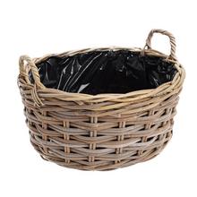 Kôš ratan ovál/ucho s fóliou 33x33x16/22cm SR-74-624/m