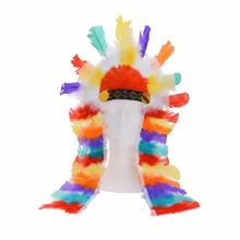 Farebná indiánska čelenka s perím.