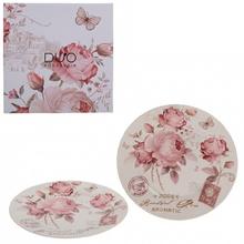 Dva dezertné taniere s kvetinovým motívom ruží.