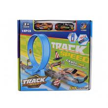 Autodráha s dvoma autami a 14 kusmi na zostavenie.