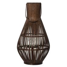 Bambusový lampáš so sklenným vkladom.