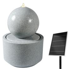 Okrúhla solárna fontána na vonkajšie použitie.