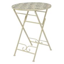 Oceľový vonkajší stôl Coimbra s okrúhlou doskou.