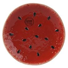 Tanier dolomitového melónu lesklý melón s čiernymi semienkami.