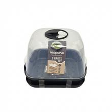 Sadbovač DREM260 s priesvitným vrchnákom v antracitovej farbe.