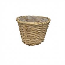 Prírodný prútený košík s rozmermi D23xH17CM.