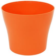 Okrúhly obal na kvety v oranžovej farbe.