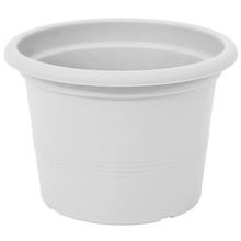 Biely kvetináč Campanula s priemerom 17 cm a výškou 12 cm.